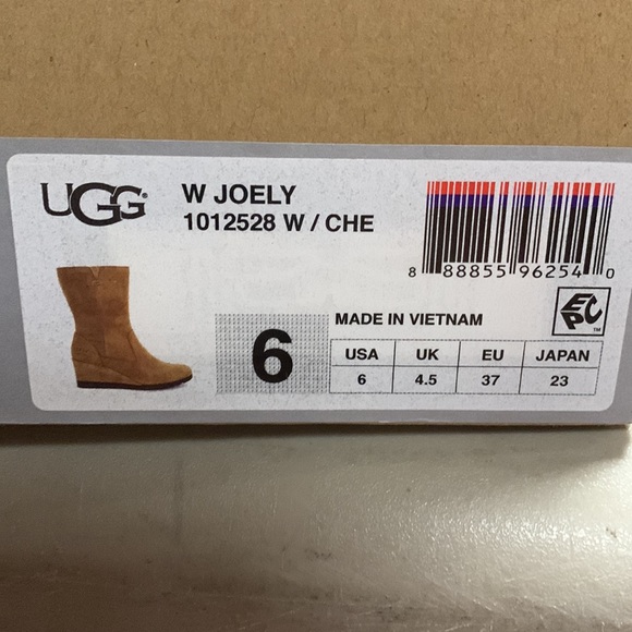 UGG Joely Shearling Lined Wedge Boot Chestnut Leather, Womens Size 6 US/ 37 EU - Picture 8 of 8